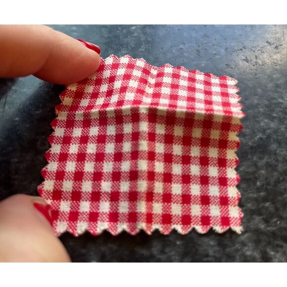 Vintage Barbie Red Riding Hood Red Checked Napkin #0880 Little Theater Excellent - Picture 2 of 6
